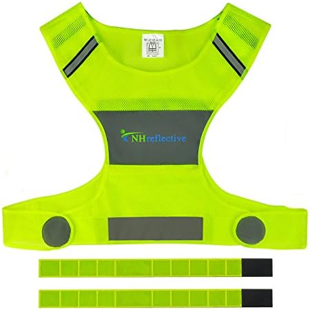 Reflective Vest for Running, Jogging, Cycling, Hiking, Walking - Two Reflective Armbands Included - Safety Gear for Outdoor Activity - Designed for Boys, Girls, Men and Women.