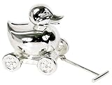 Elegant Baby Silver Plated Duck Pull Toy Bank