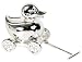 Elegant Baby Silver Plated Duck Pull Toy Bank