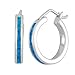 Sterling Silver Created Opal 20mm Hoop Earrings