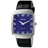Invicta Men's Slim Collection Square Black Leather Watch #5136