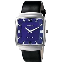 Invicta Men's Slim Collection Square Black Leather Watch #5136