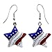 Patriotic Red White Blue American USA Flag Star Dangle Drop Earrings 4th of July Independence Day Gift