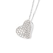 14k White Gold & Pave' Diamond Wavy Heart Pendant (1.12ctw)