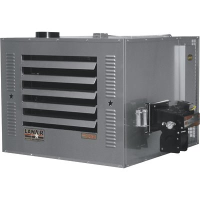 - Lanair Waste Oil-Fired Thermostat-Controlled Heater Package - 250,000 BTU, 8,500 Sq. Ft. Capacity, Thru-Wall Chimney, Model# MX-250 Package D