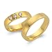 Hochwertige Eheringe aus 750er Gelbgold 3 Diamanten WR0704-7s