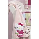 Bedtime Originals Hello Kitty and Puppy Fleece Blanket with Applique - Pink