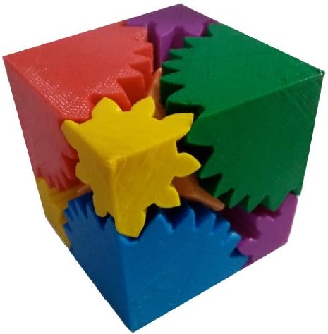 3D Printed Rainbow Cube Gear, MultiColor