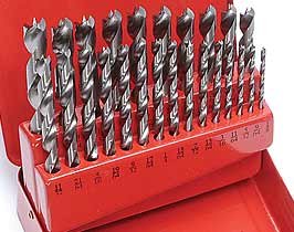 Brad Point Drill Bit High Speed Steel 25 Piece Set