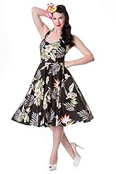 Halter Cotton/Spandex Floral Print Tropical Print  Dress