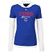 Chicago Cubs Tee Shirts : Majestic Chicago Cubs Ladies Royal Blue-White Close Call 2fer Long Sleeve Double Layer Premium Hoody Tee Shirts