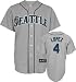 Jose Lopez Jersey: Adult 2010 Majestic Road Grey Replica #4 Seattle Mariners Jersey - Small