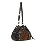 American West Wild Horses Collection Drawstring Hobo Front & Side Pockets Soft Leather