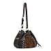 American West Wild Horses Collection Drawstring Hobo Front & Side Pockets Soft Leather