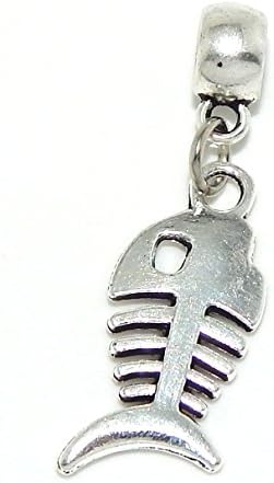 Jewelry Monster Dangling "Fish Bones" Charm Bead for Snake Chain Charm Bracelet