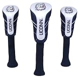 Connecticut Huskies College NCAA Logo Nylon Graphite Golf Set of 3 Headcovers