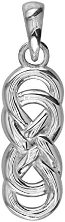 Medium Thick Double Infinity Symbol Charm, Best Friends Forever Charm, Sisters Charm, 6.5mmx17mm in 14K white gold