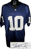 Brady Quinn signed Notre Dame Authentic Blue Adidas Jersey