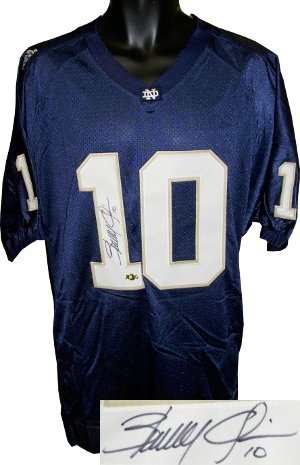 Brady Quinn Signed Notre Dame Authentic Blue Adidas Jersey