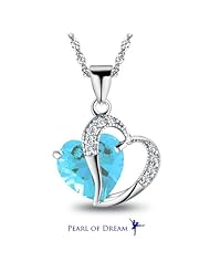 A Heart Full of Love [Azure] White Gold Plated 925 Sterling Silver Pendant Necklace