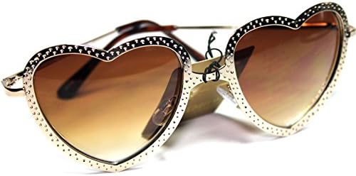 #CB1-S2 Sexy Heart Shaped Women's Sunglasses - Metal Frame Flex Fit -