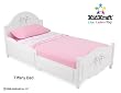 White Finish Tiffany Style Kid's Toddler Cot Bed Frame