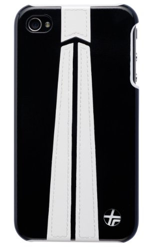 Trexta Highway Serie - "Autobahn" Leder Snap on H&uuml;lle f&uuml;r Apple iPhone 4 weiss / schwarz