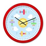 Olive Kids Up and Away Red Clock