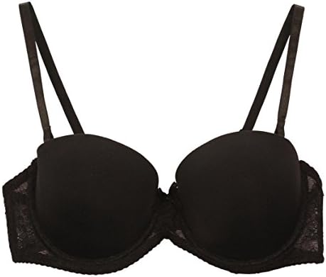 Women's Convertible Lace Push-Up Demi Bra - black 34C