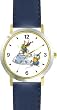 Ole or Old King Cole - Fiddlers No.1 - from Mother Goose by Artist: Sylvia Long - WATCHBUDDY&reg; DELUXE TWO-TONE THEME WATCH - Arabic Numbers - Blue Leather Strap-Size-Large ( Men's Size or Jumbo Women's Size )