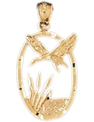 Dazzlers Solid 14k Gold Ocean Bird Charm Pendant Available in three colors from jewelsberry (weights: 2.7 grams only)