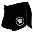 THROWDOWN - Oroborous Silver Print - Black Track Shorts