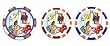 Three-Tone Striped Chip/Dice/Card Chips (11.5g) 25 Red, 25 Blue, 50 White w/ Tray