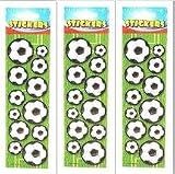 3 Strips of Football Soccer Party Bag Stickers - Boys Party Bag Fillers