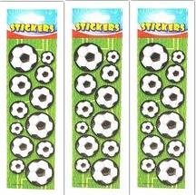 3 Strips of Football Soccer Party Bag Stickers - Boys Party Bag Fillers
