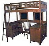 Ocean Imports Beechwood High Loft Bed Set with Desk and Chest