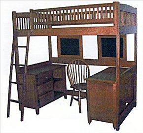 Ocean Imports Beechwood High Loft Bed Set with Desk and Chest