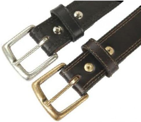 Double Layer Leather Concealed Carry Belt in Black or Mahogany BL55 (Mahogany, 34)