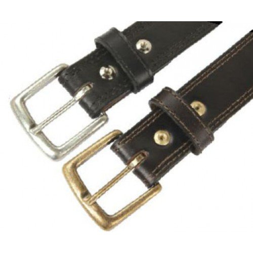 Double Layer Leather Concealed Carry Belt in Black or Mahogany BL55 (Mahogany, 34)