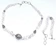 Necklace Bracelet in Sterling Silver with Rose Quartz Gemstone