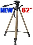 62 Inch Professional Tripod For all CAMERA/CAMCORER! NIKON D40 D40X D60 D80 D90 D3000 D5000 CANON REBEL D-SLR XT XS XTi T1i XSi 50D DCR-SR47 HC52 CX100 + Nearly Every CAMERA/CAMCORDER!