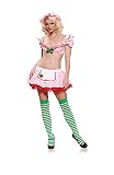53081 4pc Strawberry Tart Costume, Pink/White, Small/Medium