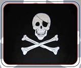 Deluxe Polar Fleece Throw Stadium Blanket - 50X x 60 - Jolly Roger Pirate Skull and Crossbones with Eye Patch
