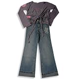 Mish Mish - Girls Long Sleeved Pant Set, Purple, Denim