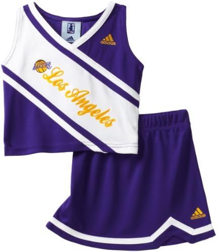 Los Angeles Lakers Adidas 2 pc Cheerleader Outfit Young Kids Size Small 4 Girls Kids - NBA For Her Collection