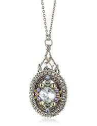 Sorrelli "Running Water" Crystal Vintage Style Silver-Tone Pendant Necklace