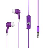 Purple High Quality Stereo Handsfree Headset Mic Earphone Plugs for Apple iPhone 4 4S, HTC EVO 3D, Rhyme, Amaze 4G, Hero S, Radar 4G, Wildfire S, LG Esteem, Beacon, VS700 Enlighten, Attune Cosmos 2, Thrill 4G, Motorola MB860 Olympus Atrix 4G, Xoom, Droid X2, MB612 XPRT, Electrify, MB865 Atrix 2, i1x Titanium, MB855 Photon 4G, Droid 3, Triumph, BlackBerry Bold Touch 9900 9930, Torch 9850, Torch 4G 9810, Samsung M930 Transform Ultra, T989 Galaxy S II Hercules (Free Microseven Logo Gift)