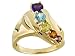10KT .53CTW AMETHYST BLUE TOPAZ PERIDOT CITRINE AND GARNET RING