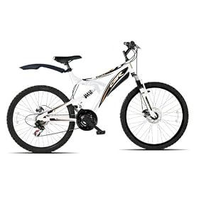 Cbr Tornado Mens Dual Suspension Bike - White, 26 Inch