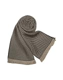 Giorgio Armani - Giorgio Armani Herringbone Striped Wool & Silk Signature Long Scarf Brown